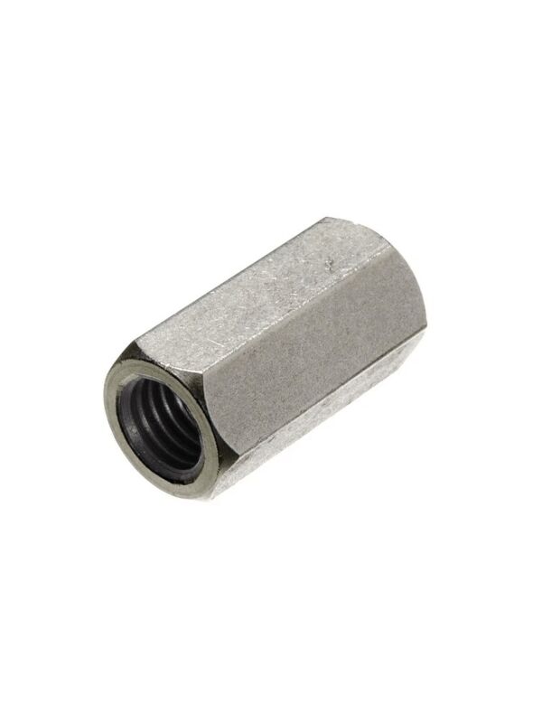1-8 Rod Coupling Nut, 1-1/4 Wide, 2-1/2 Long, Gr 18.8 Stainless Steel