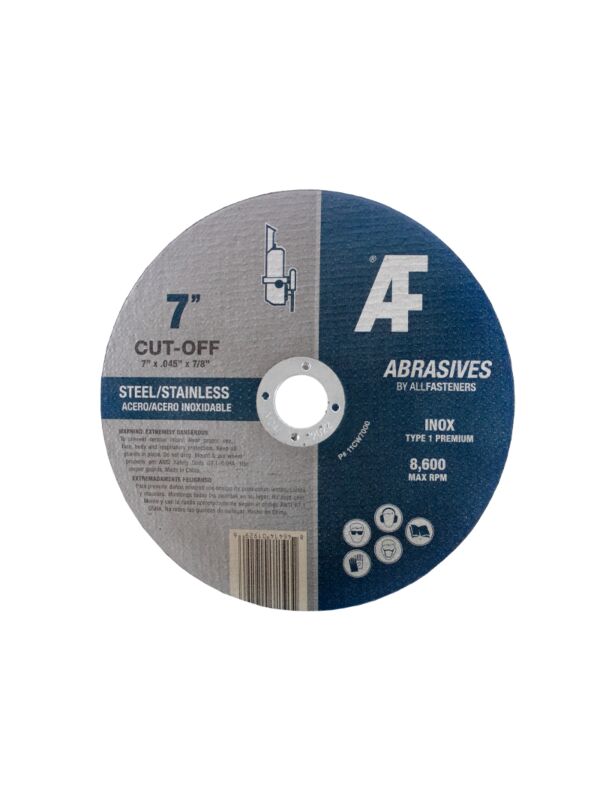AF 7 x .045 x 7/8 Type 1 Cut Off Wheel Aluminum Oxide for Metal/Stainless 50/Box - 200/Ctn