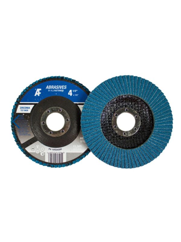 AF 4-1/2 x 7/8 Type 27 Flap Disc Zirconia for Metal 60 Grit 10/Box - 100/Ctn