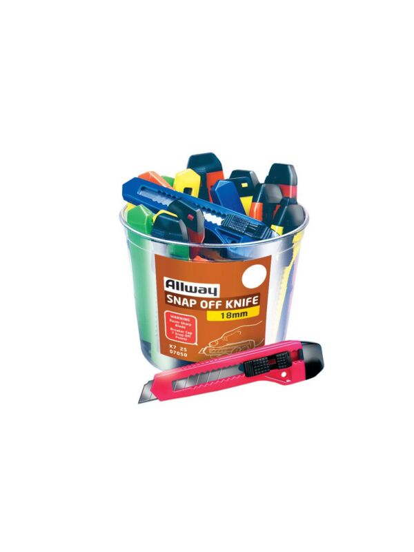 K7-25 Snap-Off Knife 18mm Neon 25/Bucket - Sold Per Knife