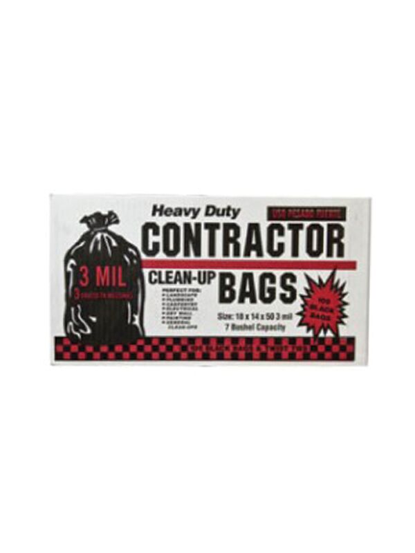 33in x 48in 3mil (48 gal) Heavy Duty Contractor Trash Bag Black Box of 20 - 114/Pallet