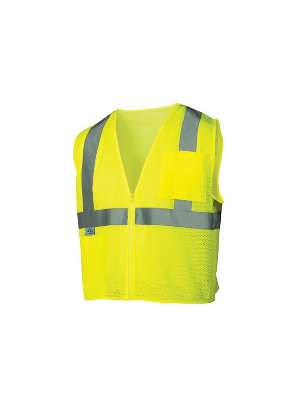 RVZ21 X-Large Class 2 Mesh Safety Vest Lime w/Pocket