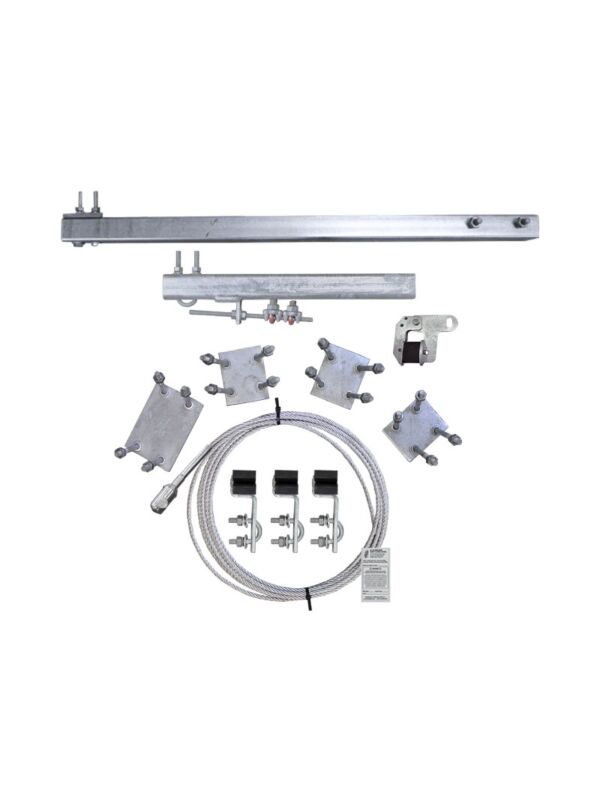 250ft Ladder Mount Safety Climb System HDG with Galvanized Cable and 60 Top Bracket, Phoenix Mount