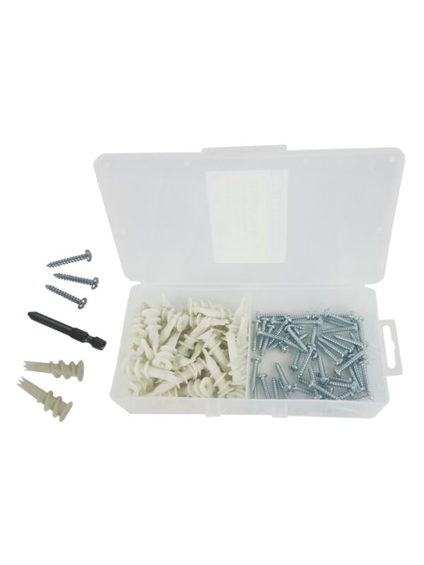 #8 Zip-Mate EZ Anchor Nylon Kit - Kit includes (50) anchors, (50) 8 x 1 Pan combo sheet metal screws and (1) #2 x 2