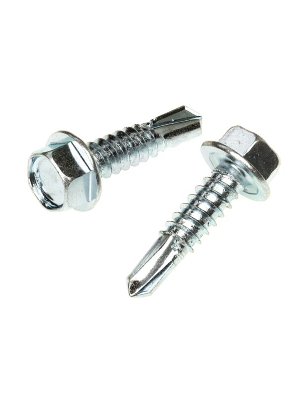 Slotted Hex Washer Head License Plate Screw - #14 Diameter; 3/4 Length; 1/2 (Zinc Finished) (250 Per Pack - Foto 6