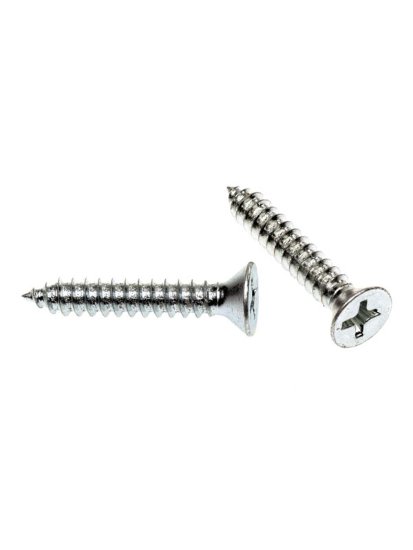 10 x 1 Flat Phillips Head Sheet Metal Screw Zinc 100/Box