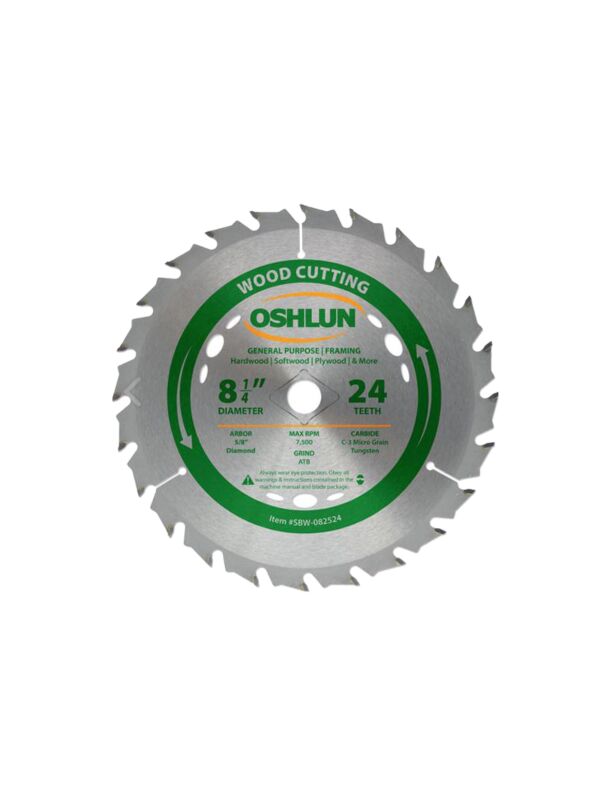 8-1/4 x 24T Wood Framing Carbide Tipped Circular Saw Blade