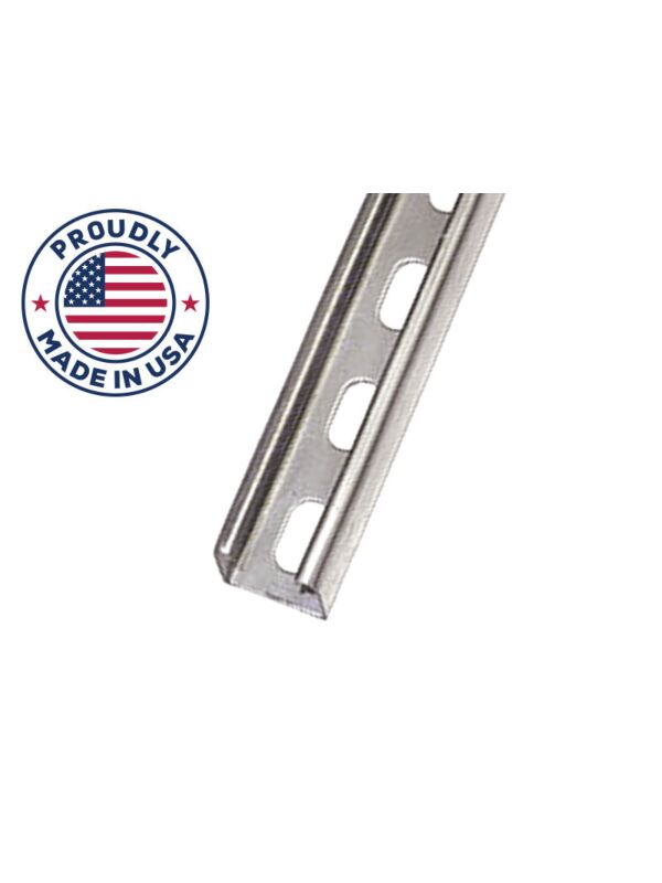 1-5/8 x 20ft Strut Channel Gr 304 Stainless Steel 12ga Short Slot, Domestic - 25/Bundle