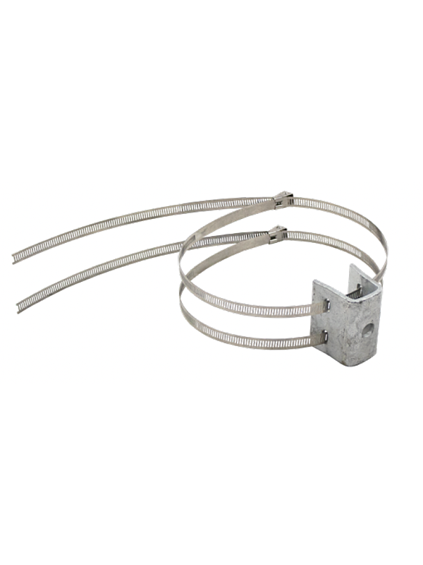 Hose Clamp Style Intermediate Bracket for 2 to 12in Round Leg Safety Climb Galvanized