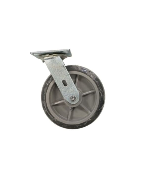 8in x 2in W Crowned TPR Rubber Caster Caster & Wheels (For Drywall Carts)