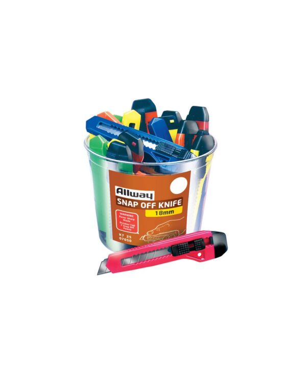 K7-25 Snap-Off Knife 18mm Neon 25/Bucket - Sold Per Knife