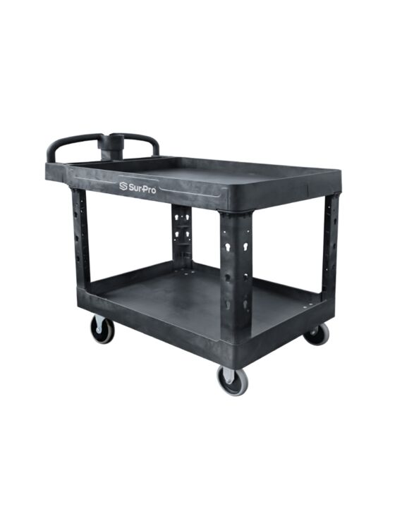 44″ x 25″ 2-Shelf Service Cart with V-Cut (500 lb Capacity)