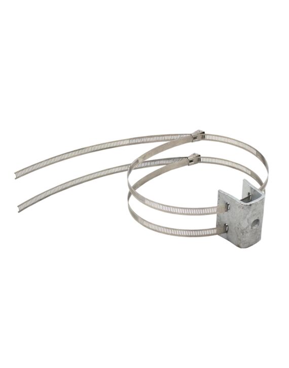 Hose Clamp Style Intermediate Bracket for 2 to 12in Round Leg Safety Climb Galvanized