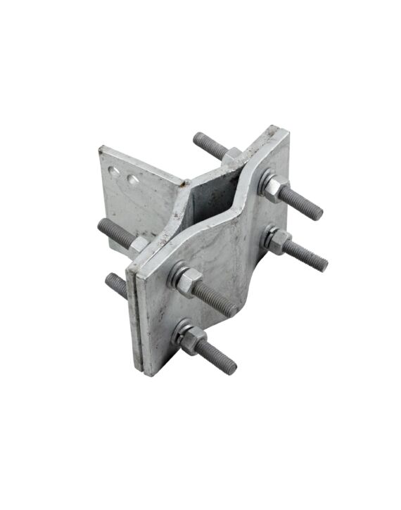 2in to 4in Round Leg Safety Climb Bracket Top or Bottom Galvanized ASSEMBLED WITH HARDWARE