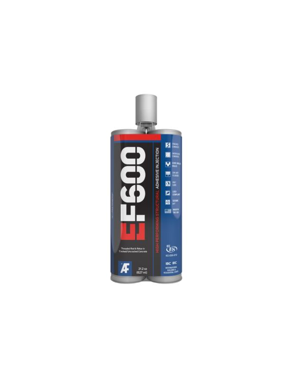 EF600 High Performance Structural Pure Epoxy 22oz (627mL) w/ Mixing Nozzle 12/Case - 432/Pallet