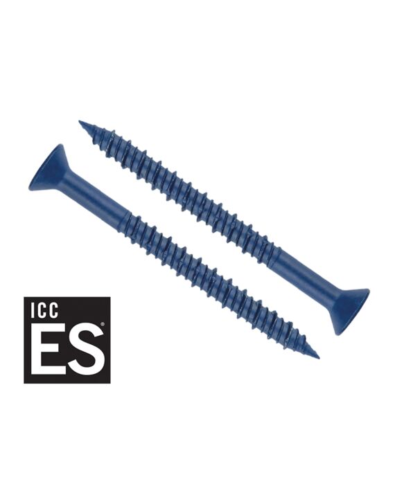 XCS-F Flat Head Torx Drive Concrete Masonry Screw Blue Ruspert - ICC Evaluated