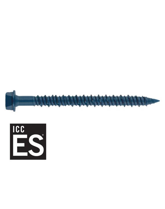 1/4 x 2-3/4 XCS-H Hex Head Blue Concrete Screw, ICC Approved for Cracked/Uncracked Concrete 100/Box - 1000/Ctn