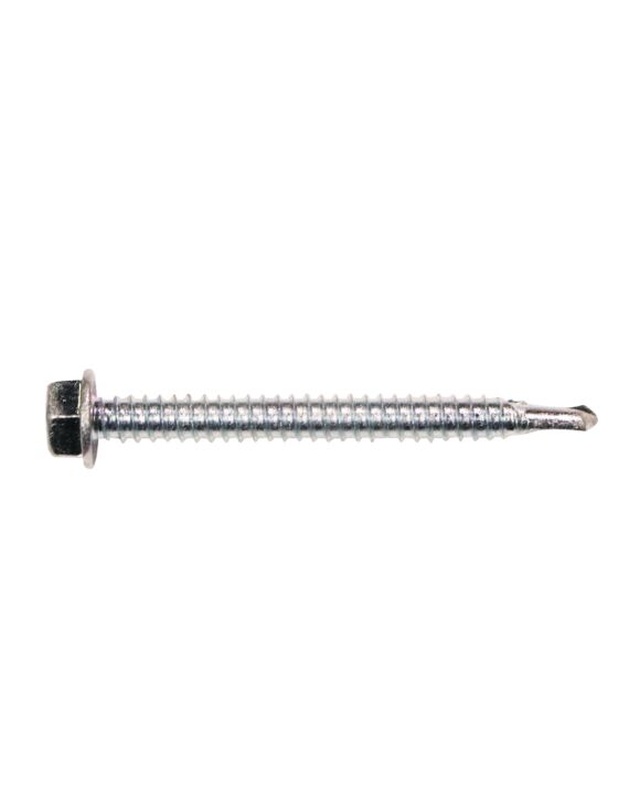 14 x 2-1/2 Hex Washer Head Self Drilling Screw Zinc 100/Box - 1000/Ctn