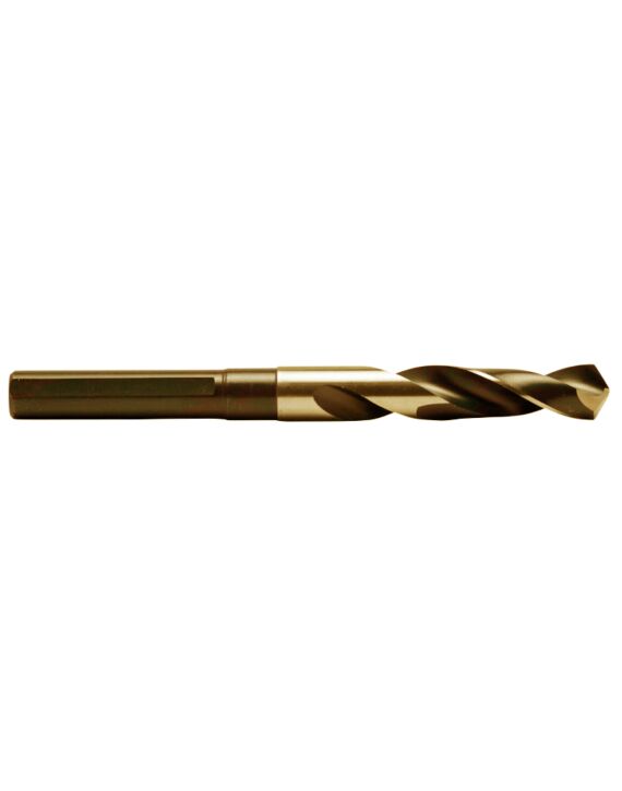 9/16 Jobber Drill Bit Gold (1/2" Shank) Tin-Coated 135 Degree Split Point 1/Pack