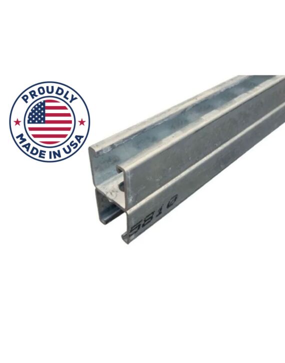 1-5/8 x 10ft Double Back (3-1/4 Overall) Strut Channel Hot Dipped Galvanized 12ga Short Slot, Domestic - 25/Bundle