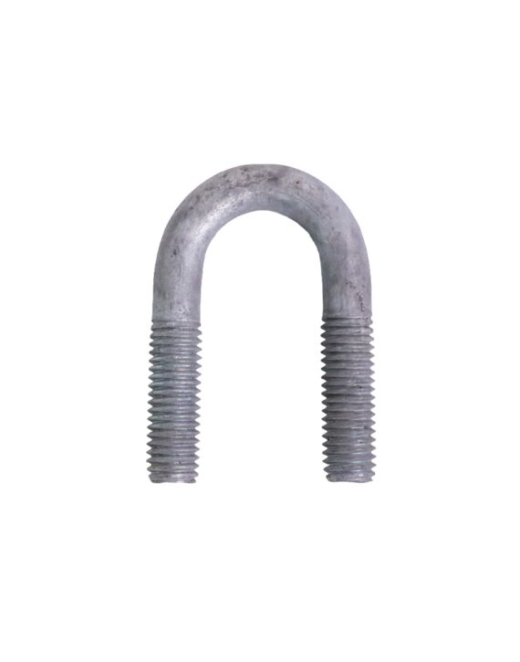 1/2-13 x 2-1/2 U-Bolt A307 Galvanized with 1-1/8 Between the Legs and 1-1/2 Thread
