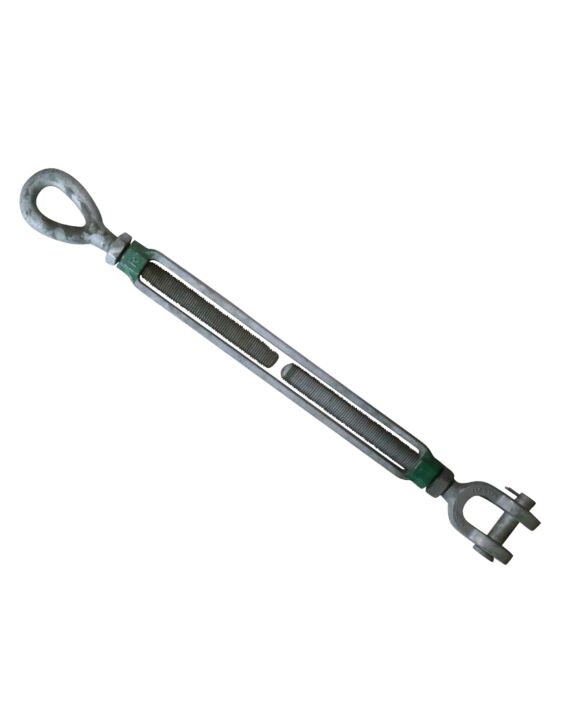 G-6315 1-1/2 x 24 Green Pin Eye & Jaw Turnbuckle Galvanized WLL 9.71T
