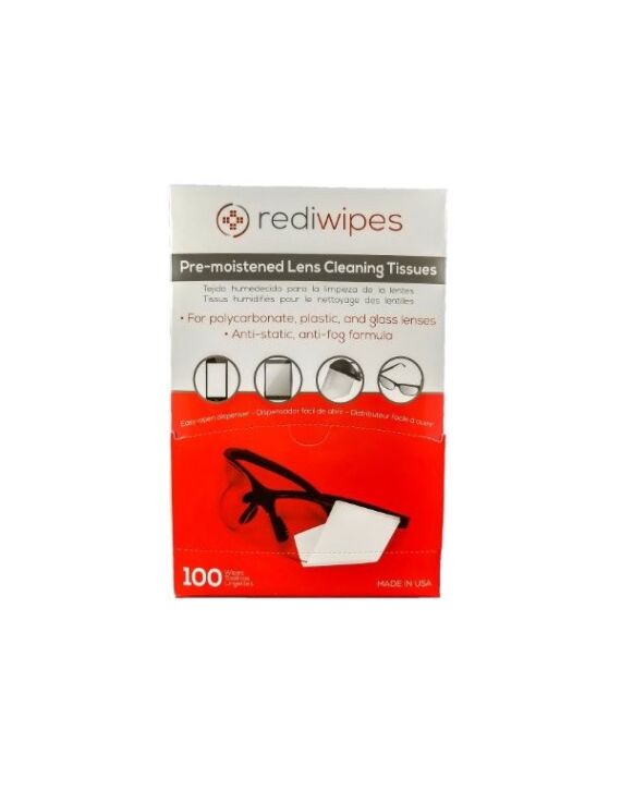 5in x 8in Rediwipe Ultra Clear Pre-Moistened Lens Wipes Box of 100