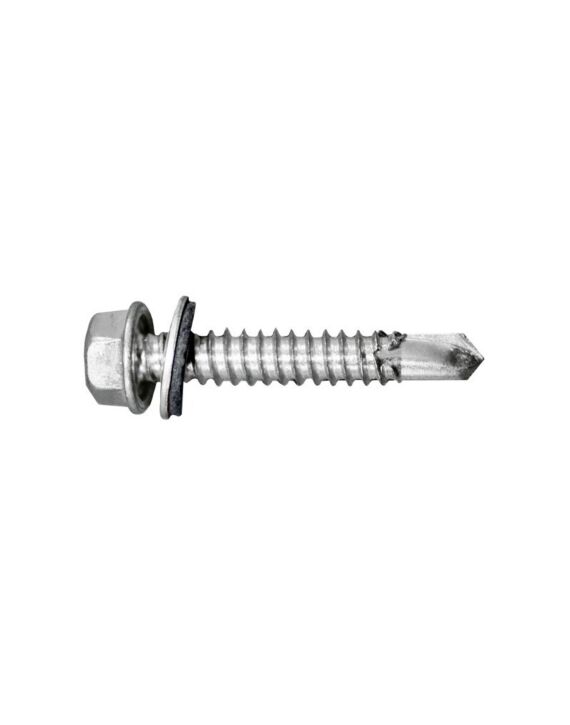 12-14 x 2 Hex Washer Head Self Drilling Screw #3 Pt Galvanized with Neo Bonded Washer 1500/Ctn