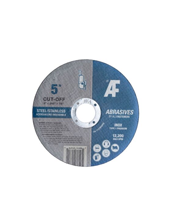AF 5 x .045 x 7/8 Type 1 Cut Off Wheel Aluminum Oxide for Metal/Stainless 50/Box