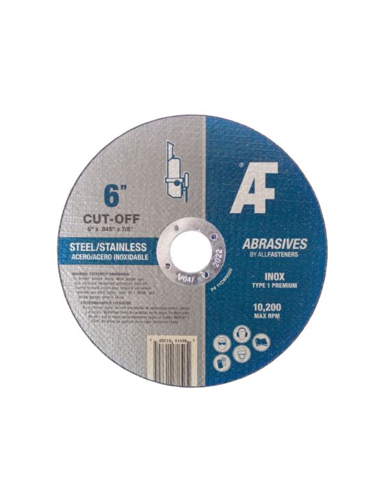AF 6 x .045 x 7/8 Type 1 Cut Off Wheel Aluminum Oxide for Metal/Stainless 50/Box - 200/Ctn