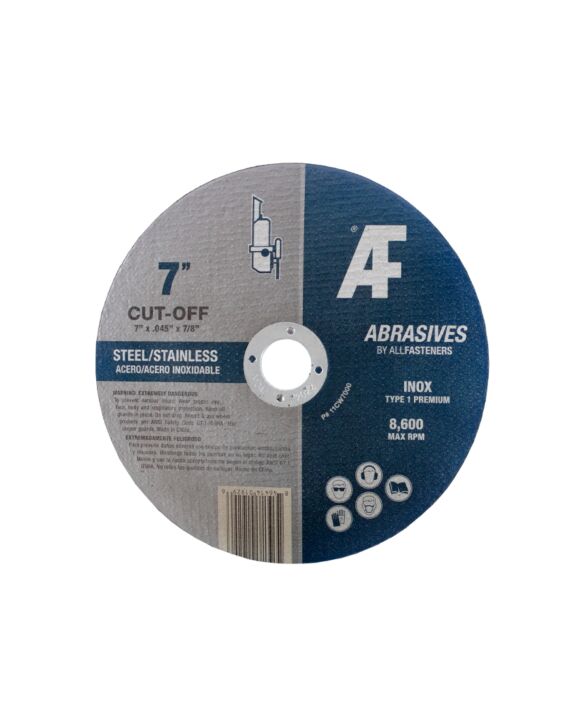 AF 7 x .045 x 7/8 Type 1 Cut Off Wheel Aluminum Oxide for Metal/Stainless 50/Box - 200/Ctn