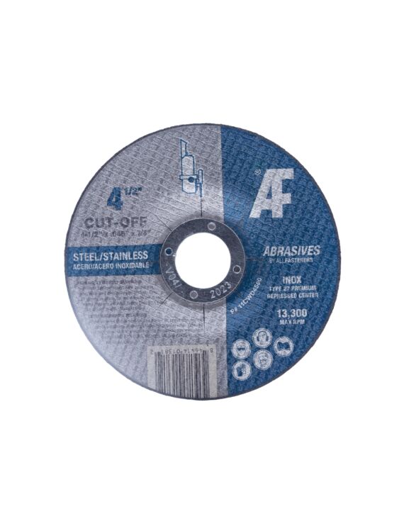 4-1/2 x .045 x 7/8 Type 27 Cut Off Wheel Aluminum Oxide for Metal/Stainless 50/Box - 400/Ctn