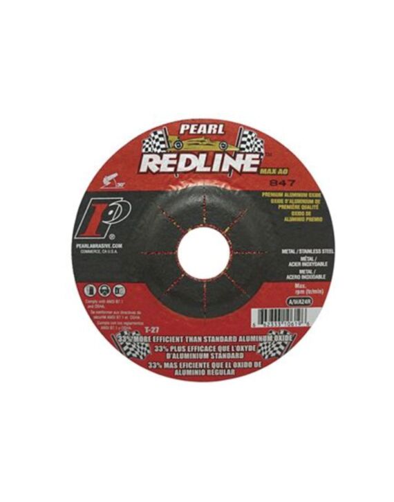 7 x 1/4 x 7/8 Redline™ Type 27 Grinding Wheel Aluminum Oxide for Metal 24 Grit 10/Box - 50/Ctn