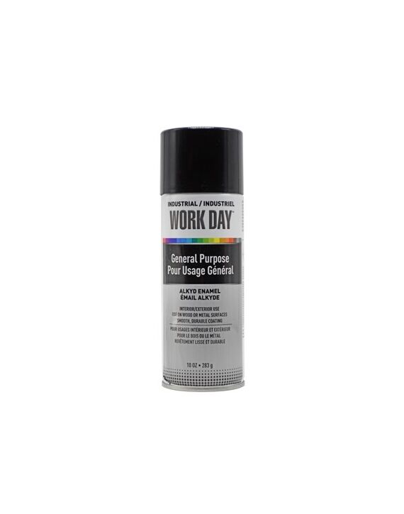 A04402 Work Day™ Spray Paint Gloss Black 10oz Can - 12/Case