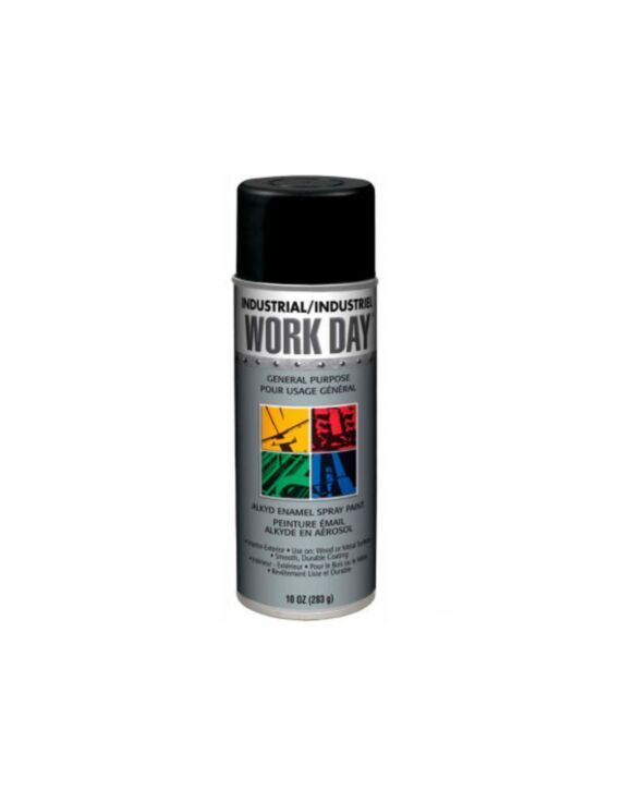 A04412 Work Day™ Spray Paint Flat Black 10oz Can - 12/Case