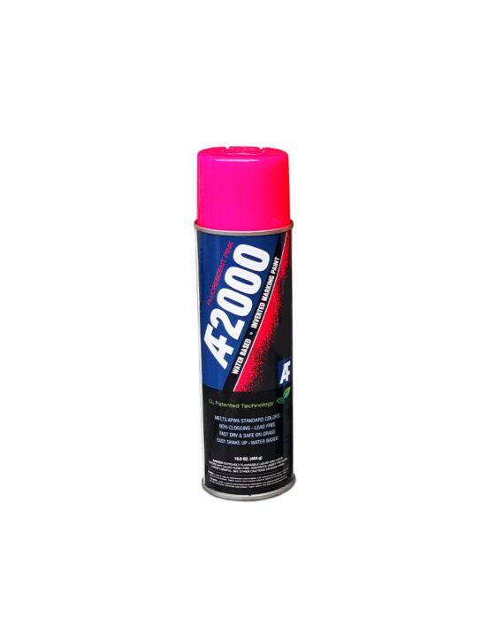 AF2000 Fluorescent Pink (Water-Based) Inverted Marking Paint 15oz Can - 12/Case
