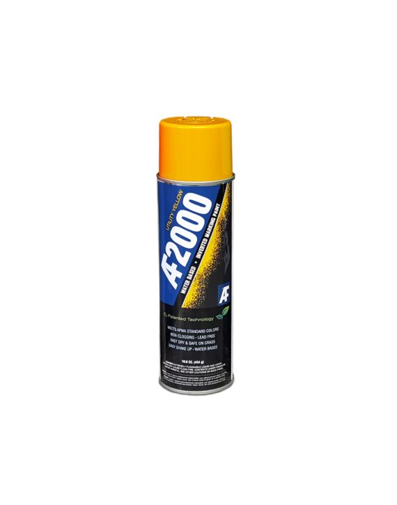 AF2000 APWA Utility Yellow (Water-Based) Inverted Marking Paint 15oz Can - 12/Case