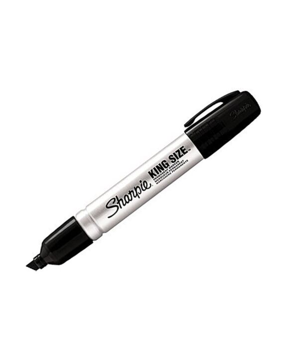 Sharpie King Size Black Permanent Marker Chisel Tip - Carded - 6/Box