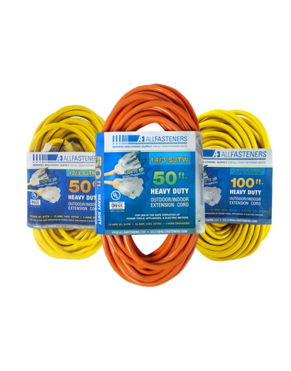 100ft x 10/3 Yellow Extension Cord with Lighted Ends 68100