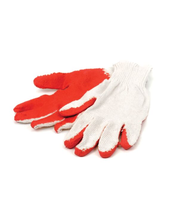 Red Latex Smooth Coated String Knit Glove Large 10/Pack - 300/Case