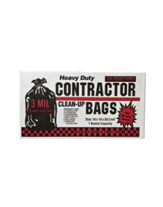 33in x 48in 3mil (48 gal) Heavy Duty Contractor Trash Bag Black Box of 20 - 114/Pallet