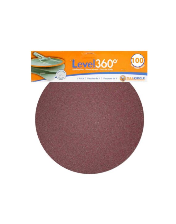 9" x 100 Grit Level 360 Sanding Disc - sold per Pack of 5 - 5 Packs/Case (25 Discs/Case)