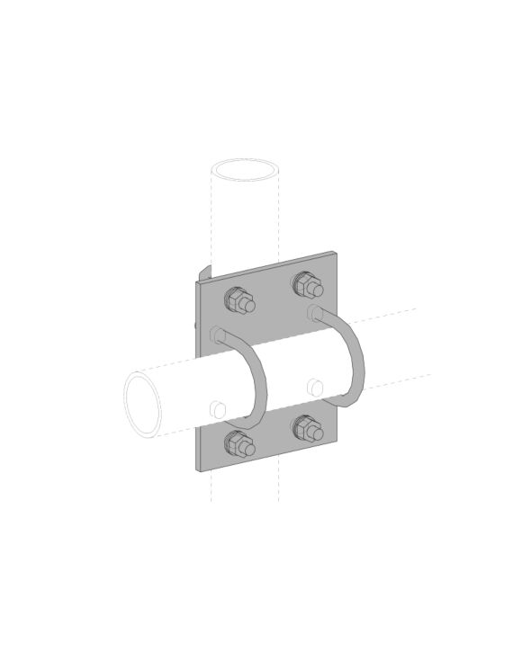 2-3/8" x 2-7/8" Crossover Plate Assembly Galvanized with Hardware