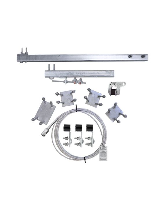 130ft Ladder Mount Phoenix Climb System HDG with Galvanized Cable 60" Extended Top Bracket