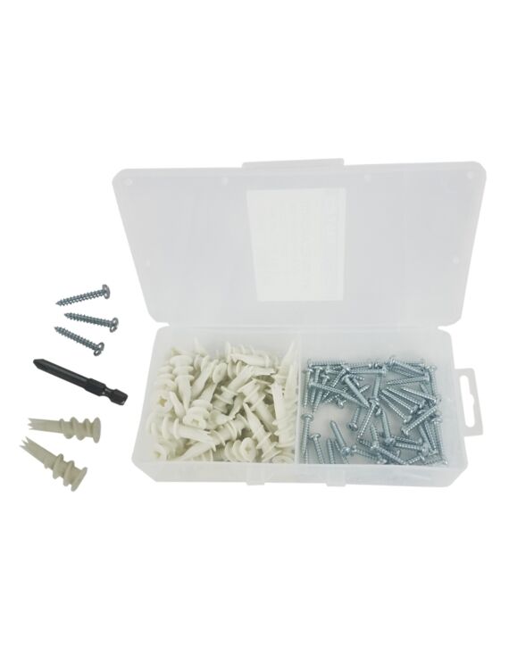 #8 Zip-Mate EZ Anchor Nylon Kit - Kit includes (50) anchors, (50) 8 x 1 Pan combo sheet metal screws and (1) #2 x 2" Phillips bit