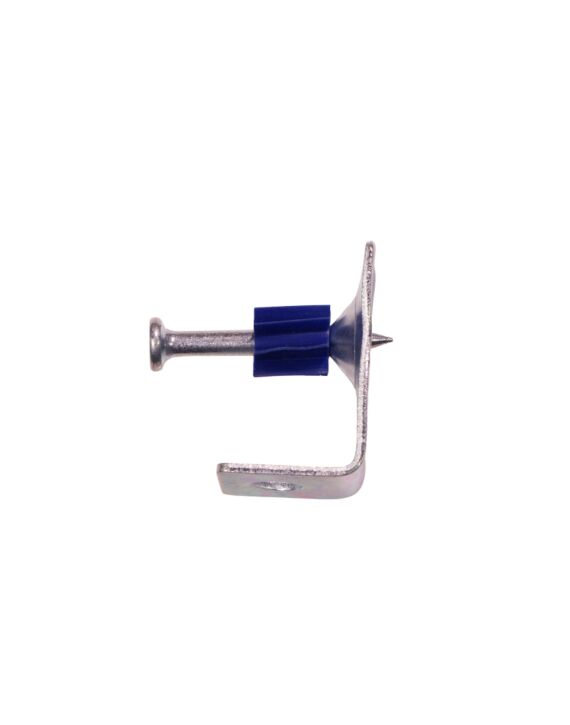 1-1/4 .300 Head Powder Actuated Drive Pin w/ 90 Degree Angle Ceiling Clip 100/Box - 1000/Ctn