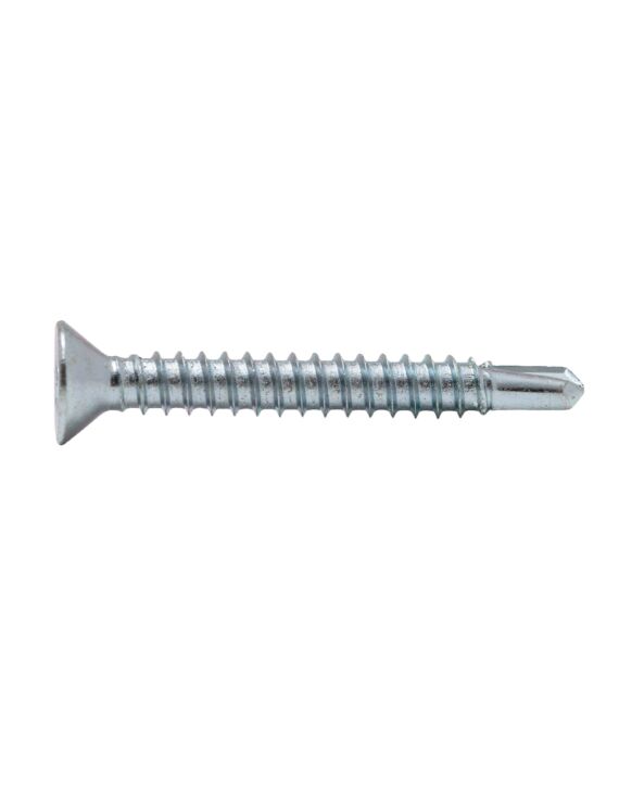 10 x 1-1/2 Flat Phillips Head Self Drilling Screw Zinc 100/Box