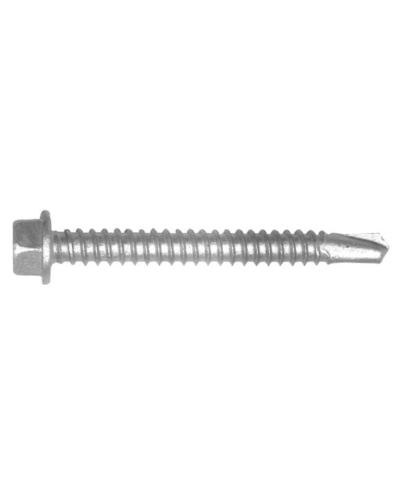 12-14 x 4 Hex Washer Head Self Drilling Screw #3 Pt CliMax Coated 500/Ctn
