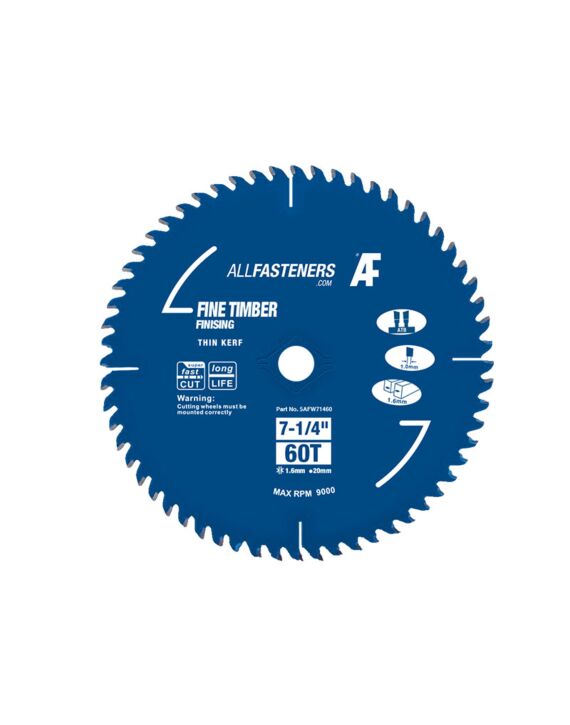 7-1/4 x 5/8DK x 60T Carbide Tipped Circular Saw Blade For Fine Wood Finishing 10/Box