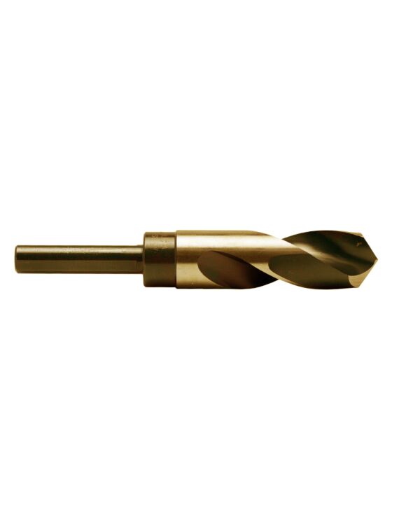 1in Jobber Drill Bit Gold (1/2" Shank) Tin-Coated 135 Degree Split Point 1/Pack
